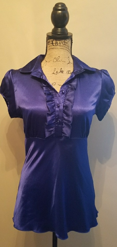 Cobalt Blue Silky Blouse